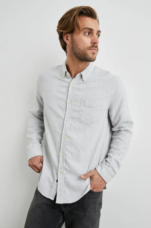 Shirts Men Rails Runson Shirt Heather Grey