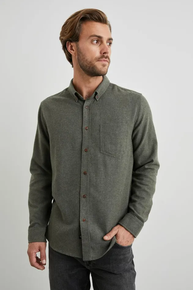 Shirts Men Rails Runson Shirt Hunter Green
