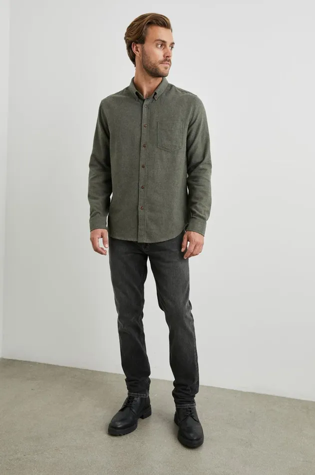 Shirts Men Rails Runson Shirt Hunter Green