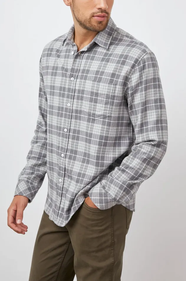 Shirts Men Rails Sussex Shirt Alloy Slate Melange