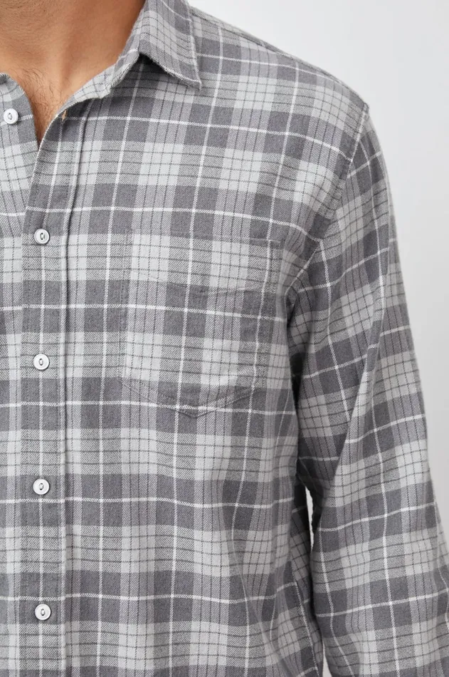 Shirts Men Rails Sussex Shirt Alloy Slate Melange