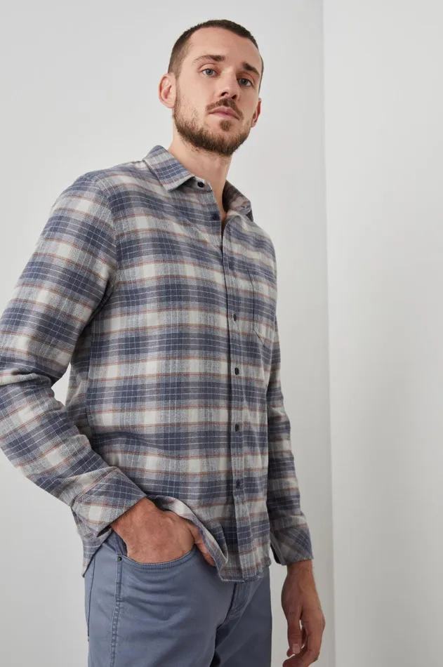 Shirts Men Rails Sussex Shirt Arrowroot Flint Melange