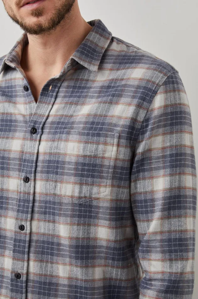 Shirts Men Rails Sussex Shirt Arrowroot Flint Melange