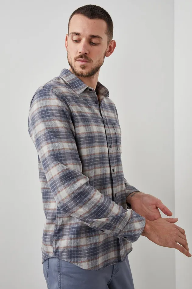 Shirts Men Rails Sussex Shirt Arrowroot Flint Melange