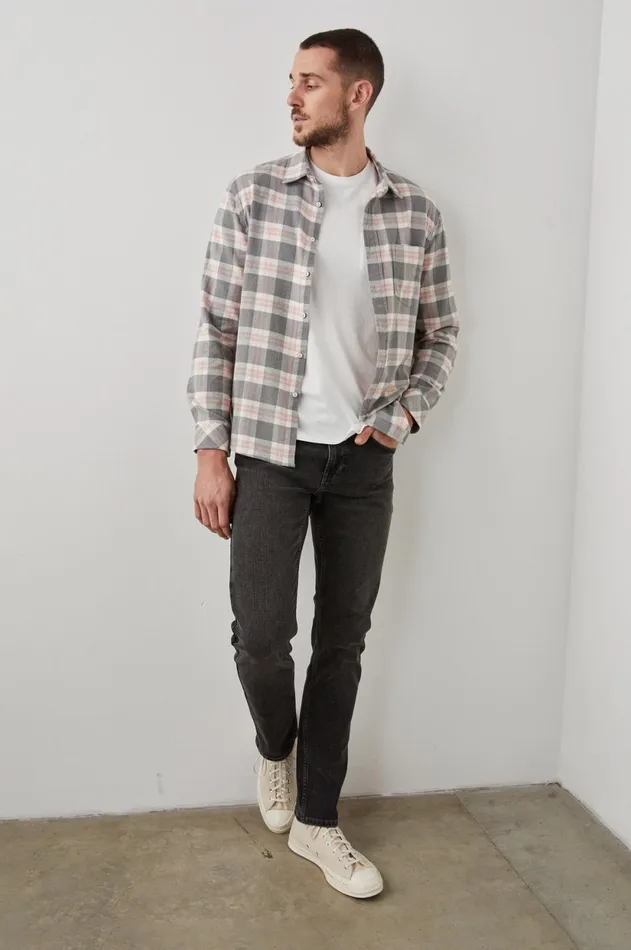 Shirts Men Rails Sussex Shirt Charcoal Heather Prawn