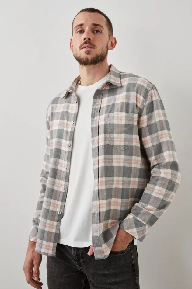 Shirts Men Rails Sussex Shirt Charcoal Heather Prawn