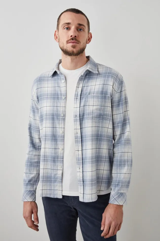 Shirts Men Rails Sussex Shirt Glacier Denim White