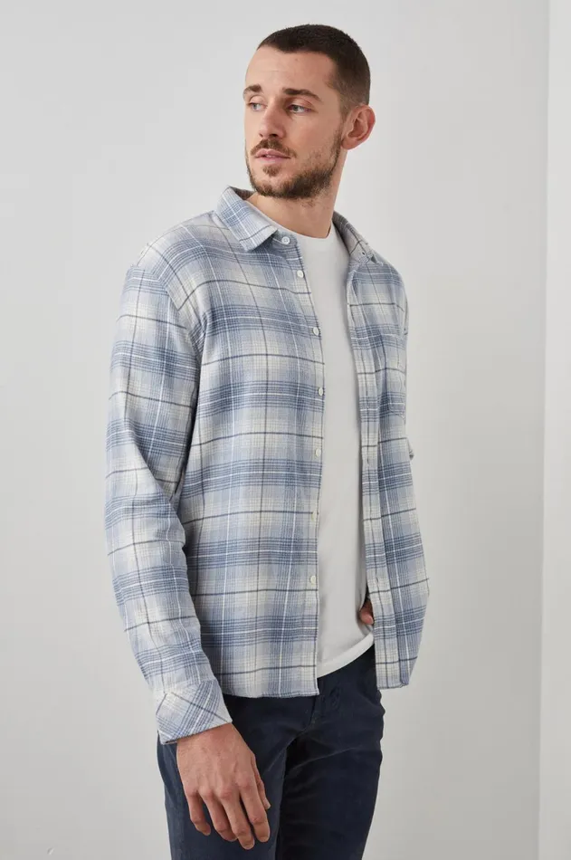 Shirts Men Rails Sussex Shirt Glacier Denim White