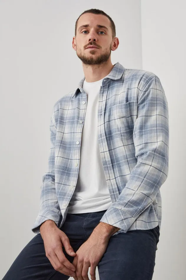 Shirts Men Rails Sussex Shirt Glacier Denim White