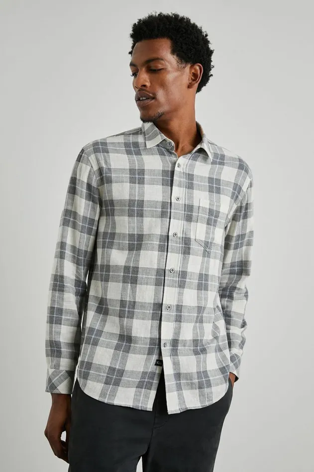 Shirts Men Rails Wyatt Shirt Anthrocite Sky Melange