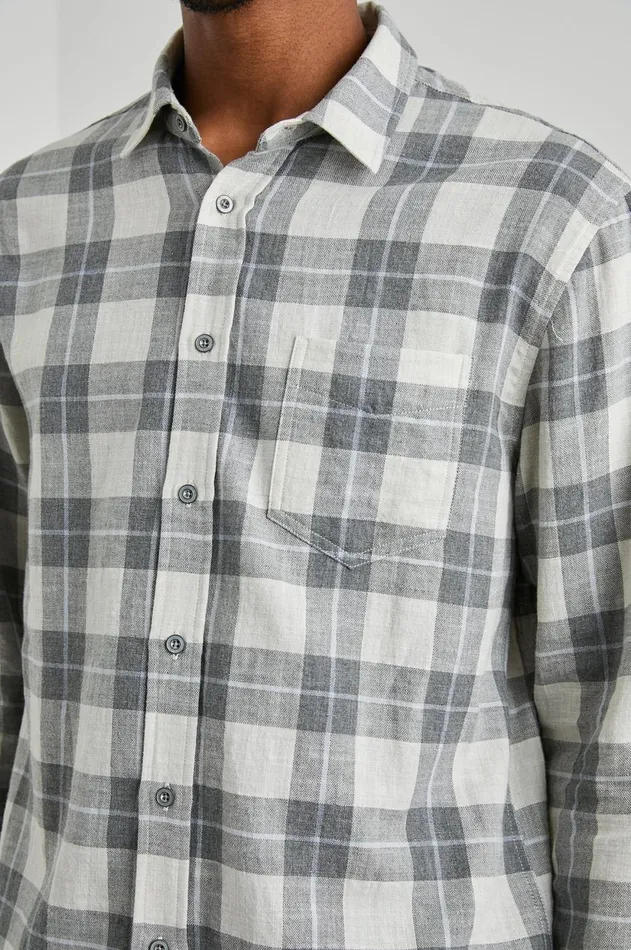 Shirts Men Rails Wyatt Shirt Anthrocite Sky Melange