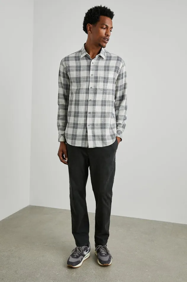 Shirts Men Rails Wyatt Shirt Anthrocite Sky Melange