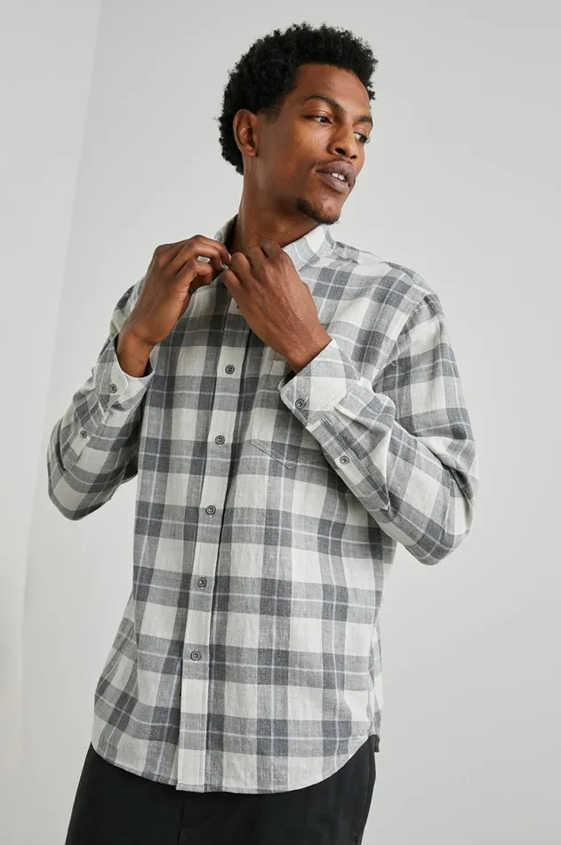Shirts Men Rails Wyatt Shirt Anthrocite Sky Melange
