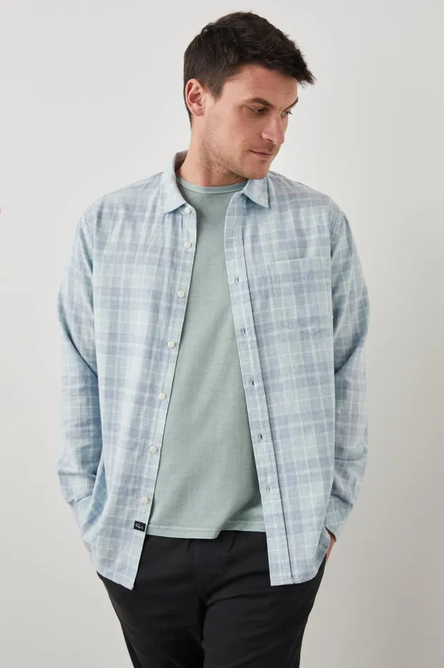 Shirts Men Rails Wyatt Shirt Bitter Melon Cloud Melange