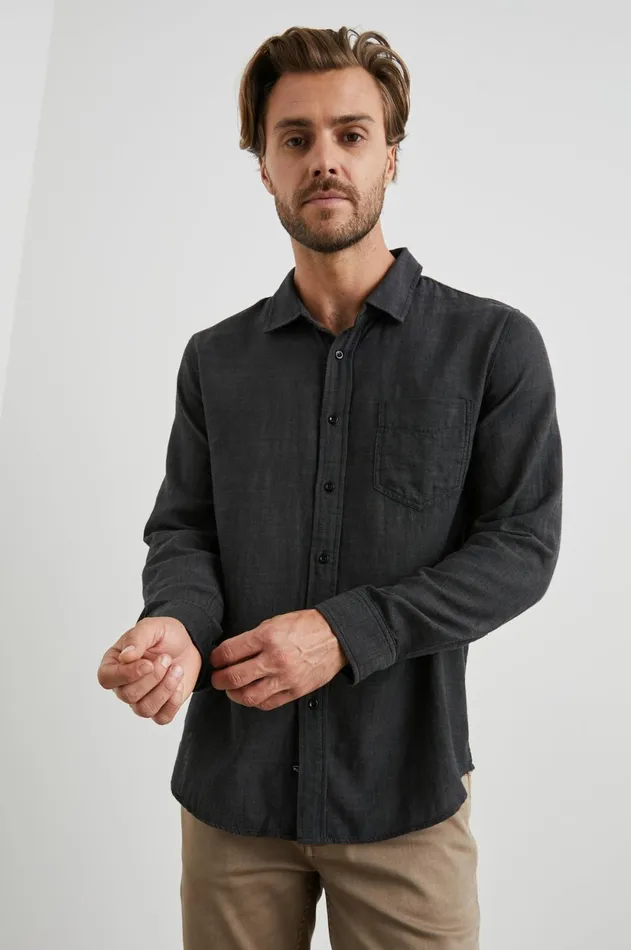Shirts Men Rails Wyatt Shirt Black Chambray