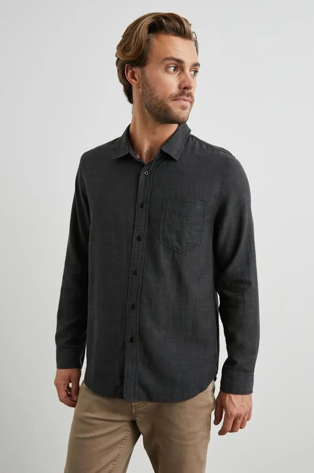 Shirts Men Rails Wyatt Shirt Black Chambray