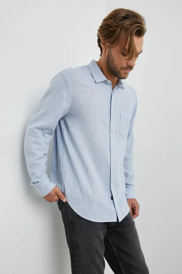 Shirts Men Rails Wyatt Shirt Blue Melange