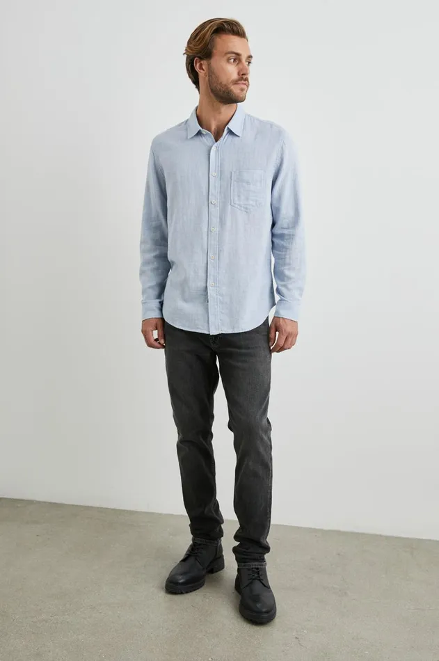 Shirts Men Rails Wyatt Shirt Blue Melange