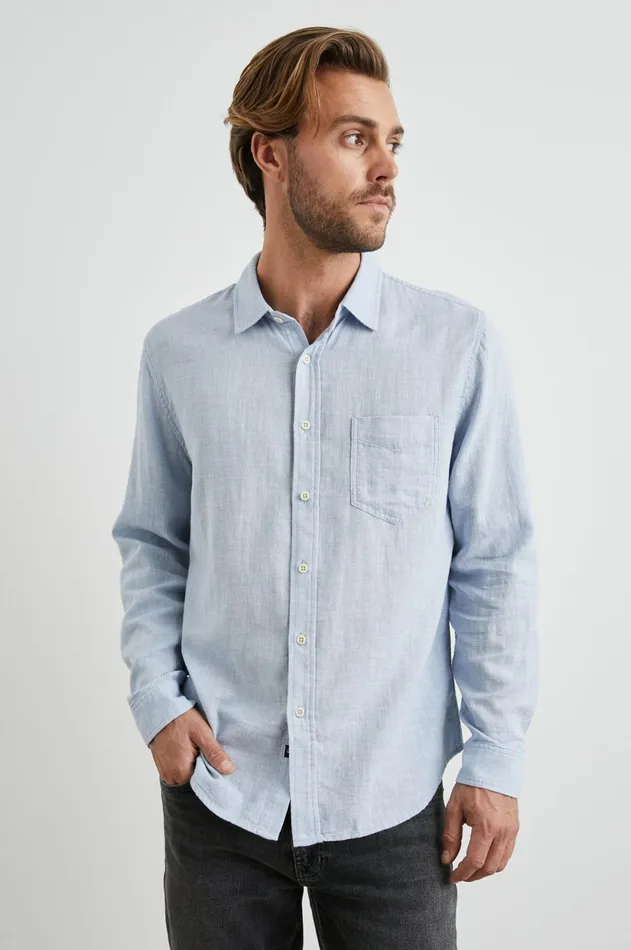 Shirts Men Rails Wyatt Shirt Blue Melange