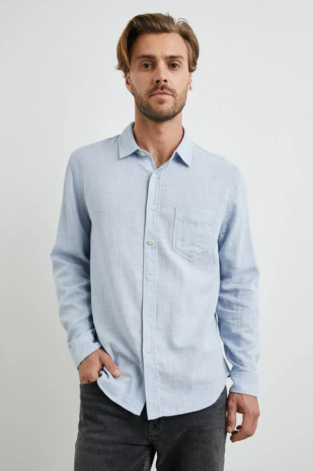 Shirts Men Rails Wyatt Shirt Blue Melange
