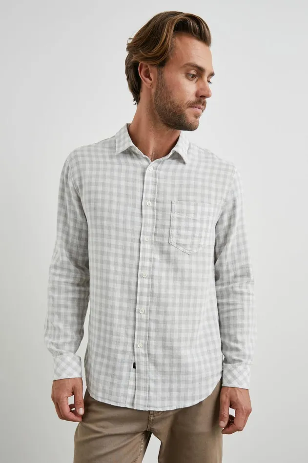 Shirts Men Rails Wyatt Shirt Grey Gingham Melange