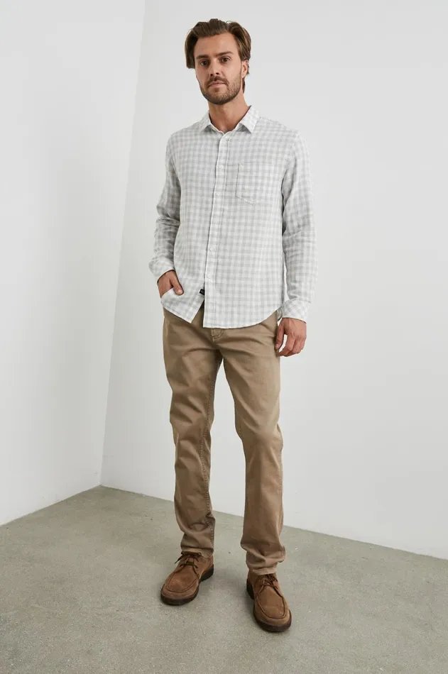 Shirts Men Rails Wyatt Shirt Grey Gingham Melange