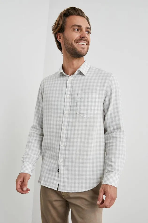 Shirts Men Rails Wyatt Shirt Grey Gingham Melange