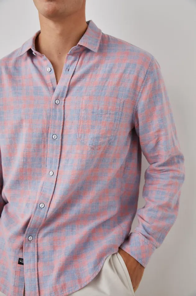 Shirts Men Rails Wyatt Shirt Indigo Papaya Melange
