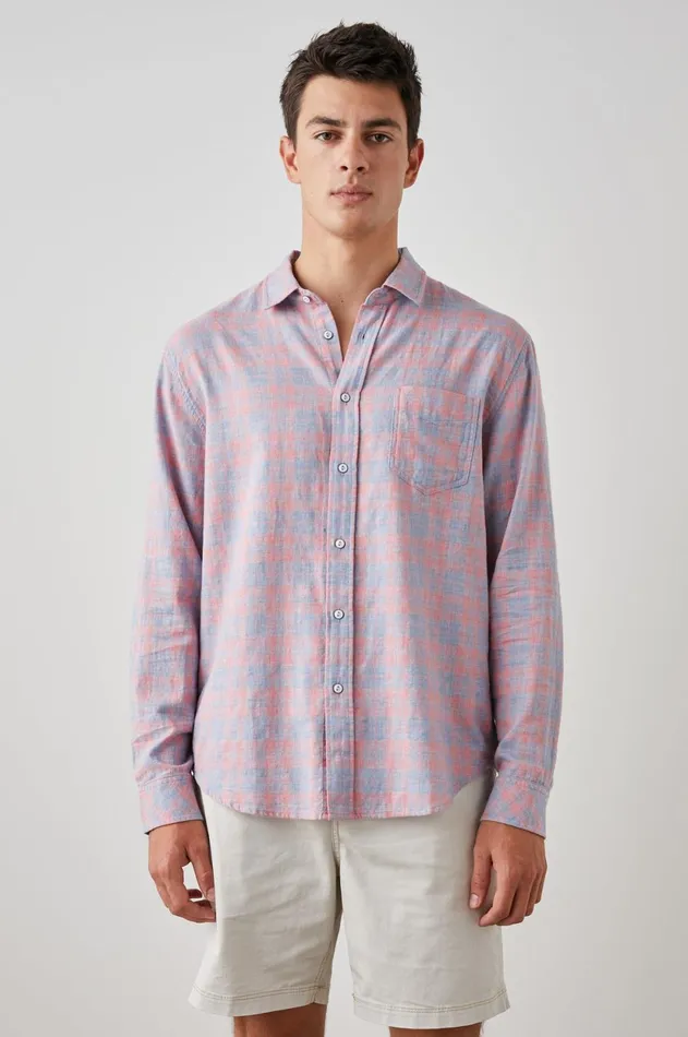 Shirts Men Rails Wyatt Shirt Indigo Papaya Melange