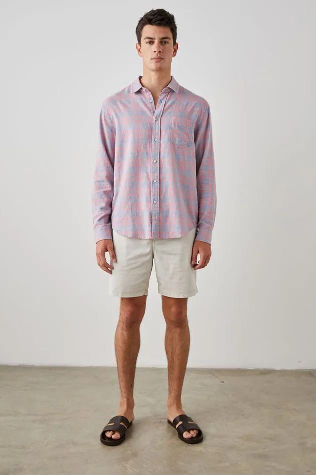 Shirts Men Rails Wyatt Shirt Indigo Papaya Melange