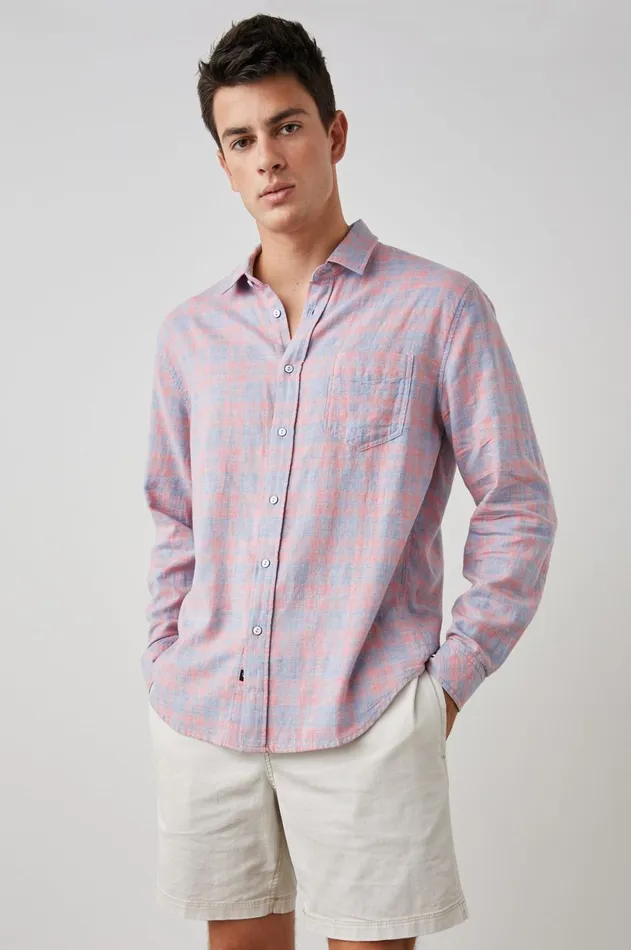 Shirts Men Rails Wyatt Shirt Indigo Papaya Melange