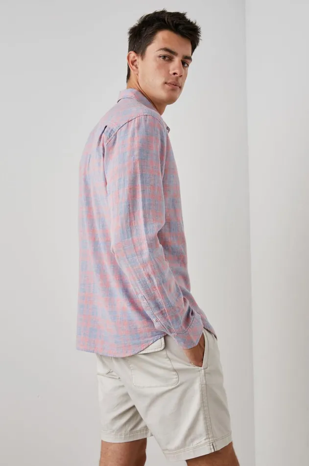 Shirts Men Rails Wyatt Shirt Indigo Papaya Melange
