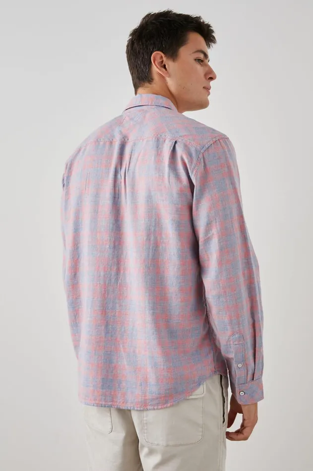 Shirts Men Rails Wyatt Shirt Indigo Papaya Melange