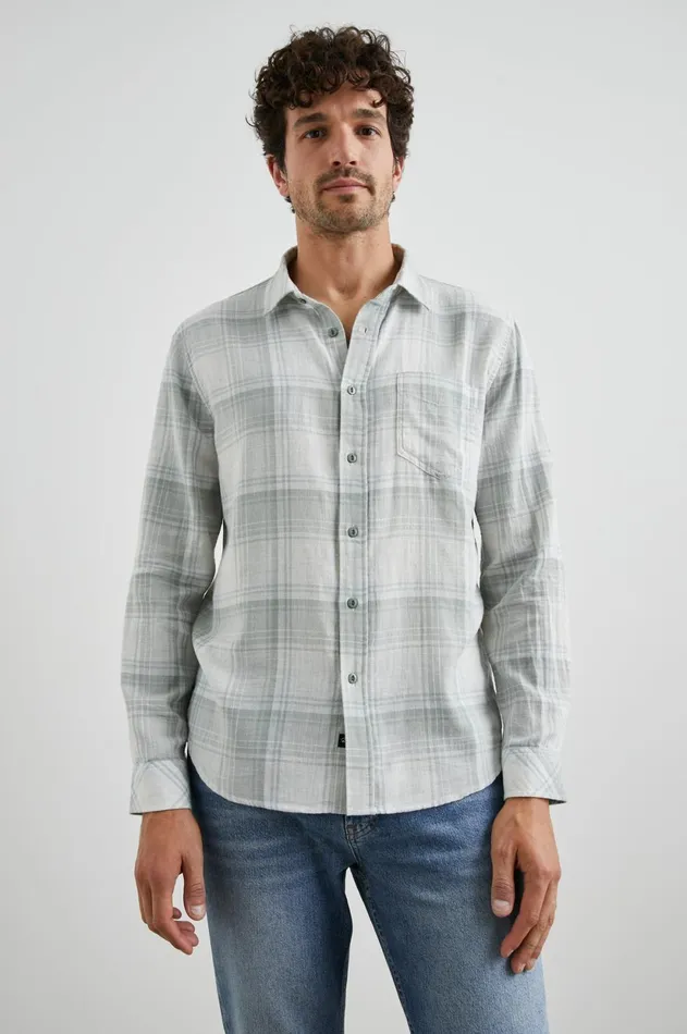 Shirts Men Rails Wyatt Shirt Jade Crystal Melange