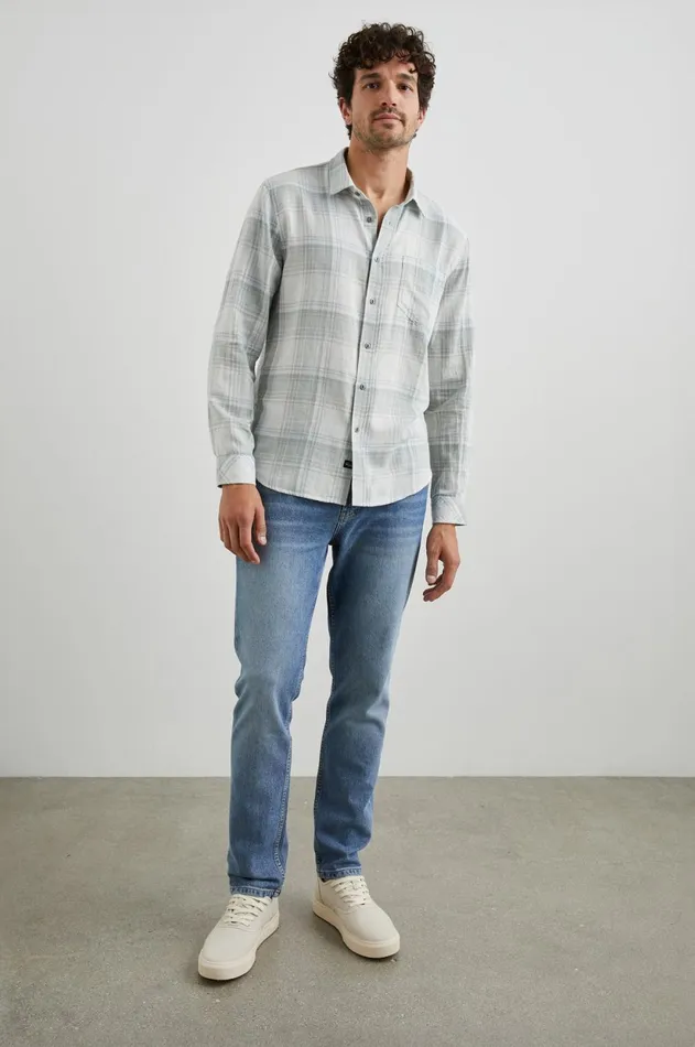 Shirts Men Rails Wyatt Shirt Jade Crystal Melange