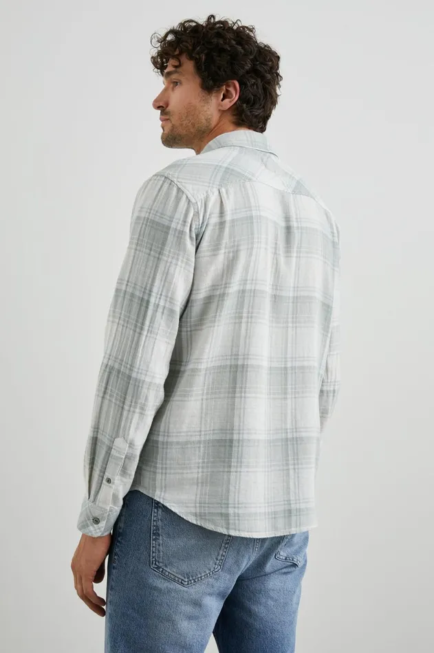 Shirts Men Rails Wyatt Shirt Jade Crystal Melange