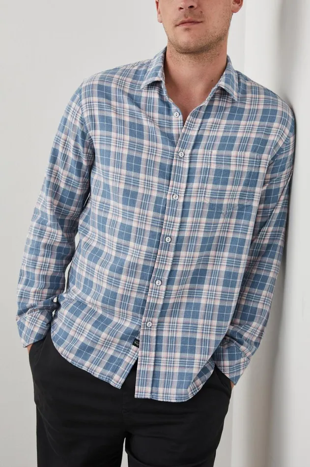 Shirts Men Rails Wyatt Shirt Mediterranean Melon Melange
