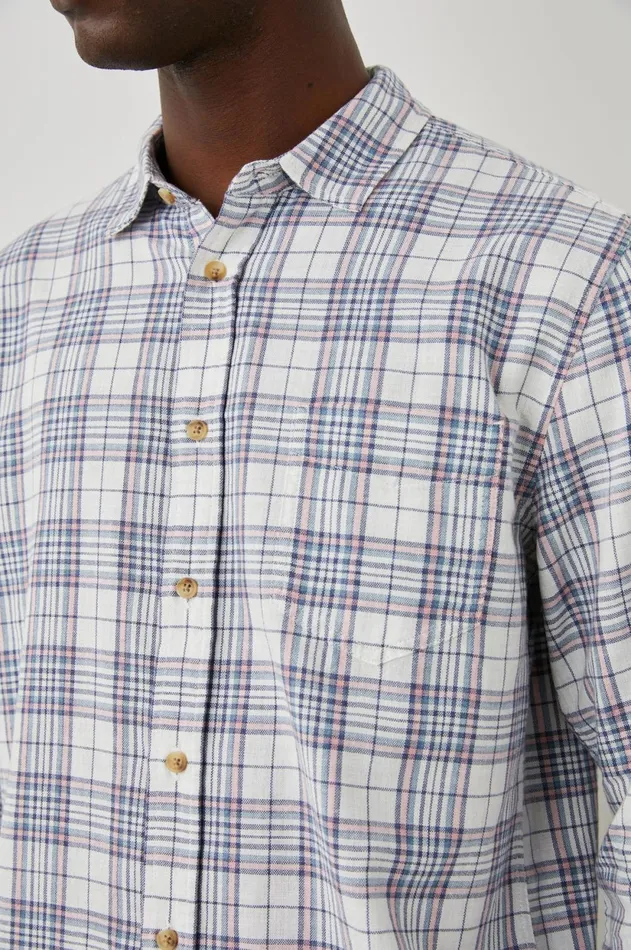 Shirts Men Rails Wyatt Shirt Melon Navy White Melange