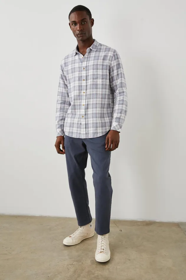 Shirts Men Rails Wyatt Shirt Melon Navy White Melange
