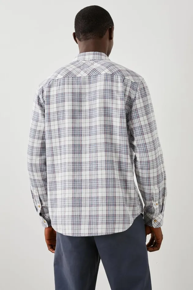 Shirts Men Rails Wyatt Shirt Melon Navy White Melange