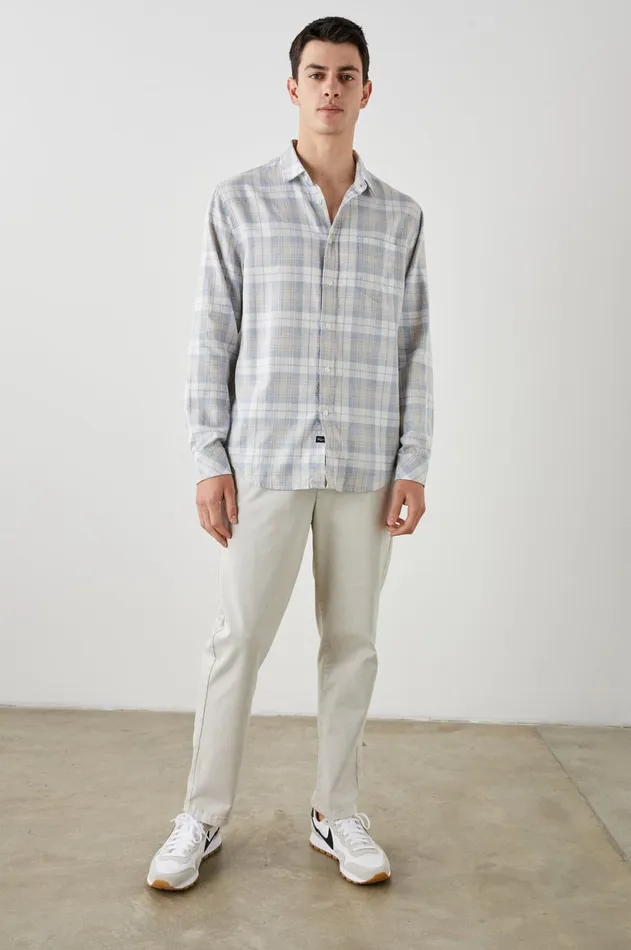 Shirts Men Rails Wyatt Shirt Mirror Cream Melange