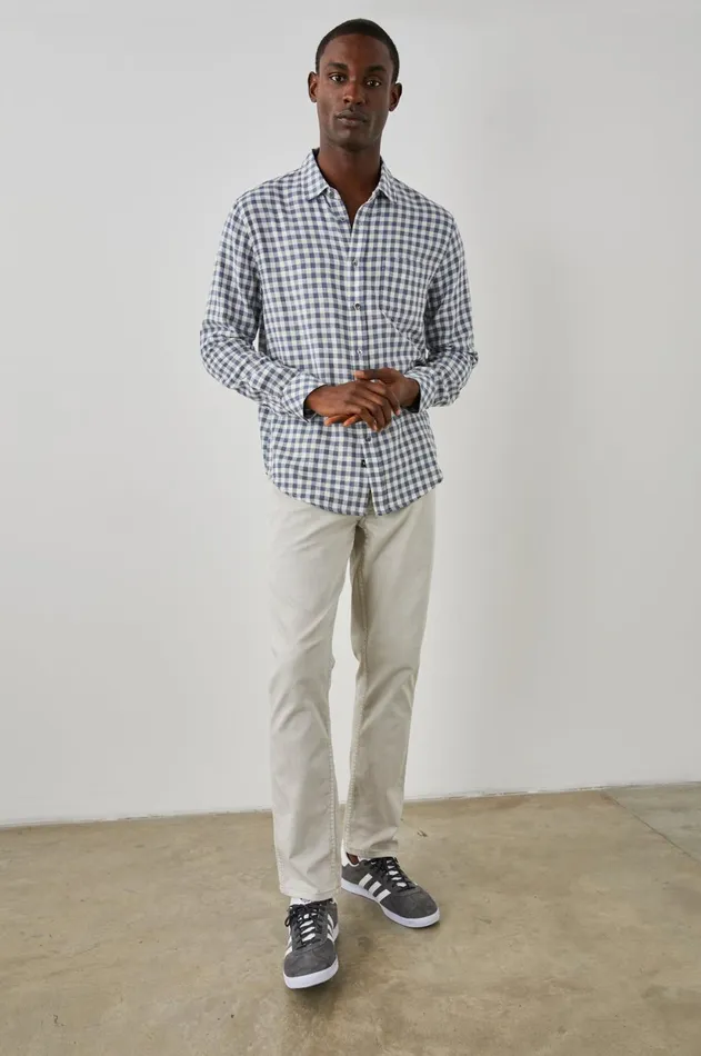 Shirts Men Rails Wyatt Shirt Navy Gingham Melange