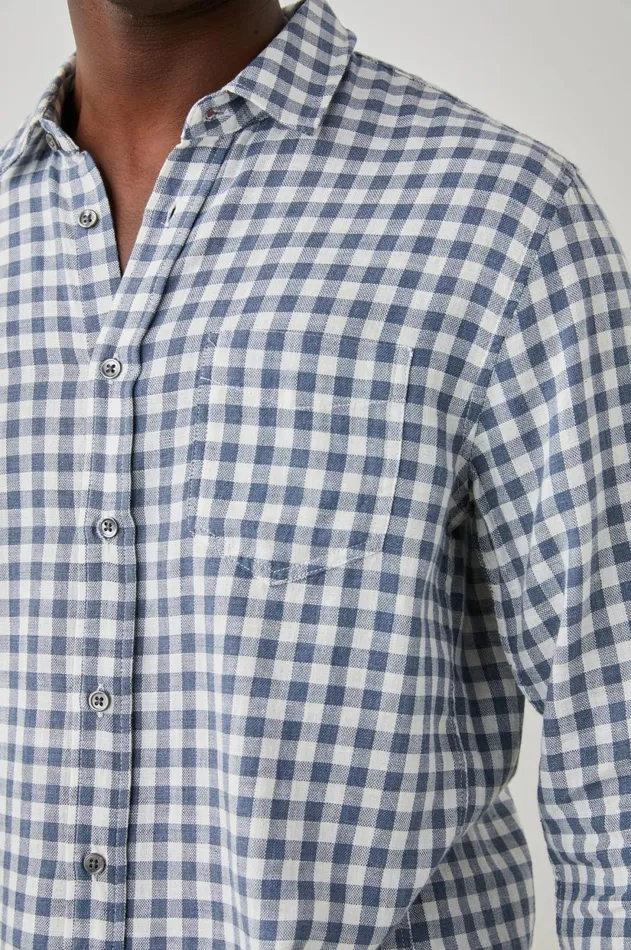Shirts Men Rails Wyatt Shirt Navy Gingham Melange