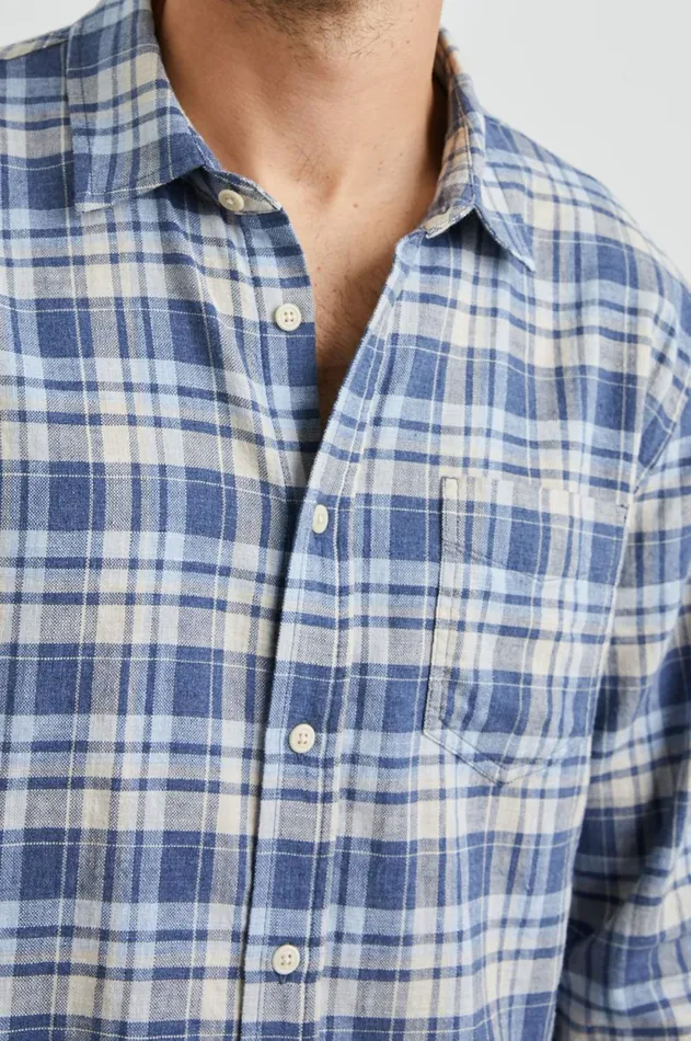 Shirts Men Rails Wyatt Shirt Navy Sorghum Oxford