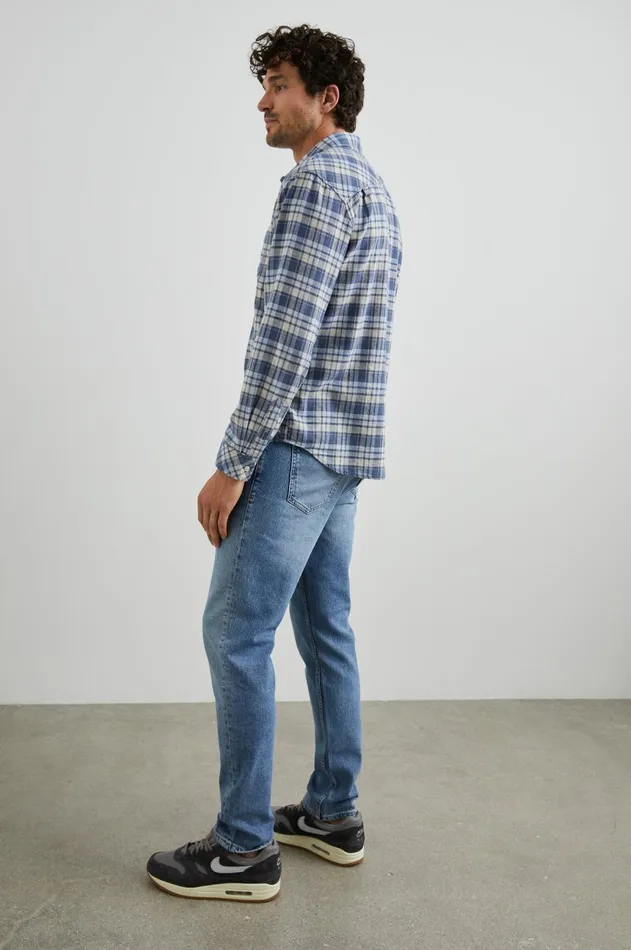 Shirts Men Rails Wyatt Shirt Navy Sorghum Oxford