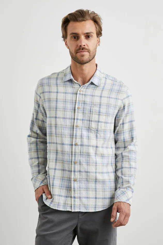 Shirts Men Rails Wyatt Shirt Oat Denim Heather