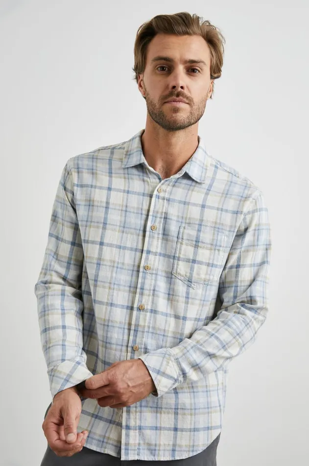 Shirts Men Rails Wyatt Shirt Oat Denim Heather