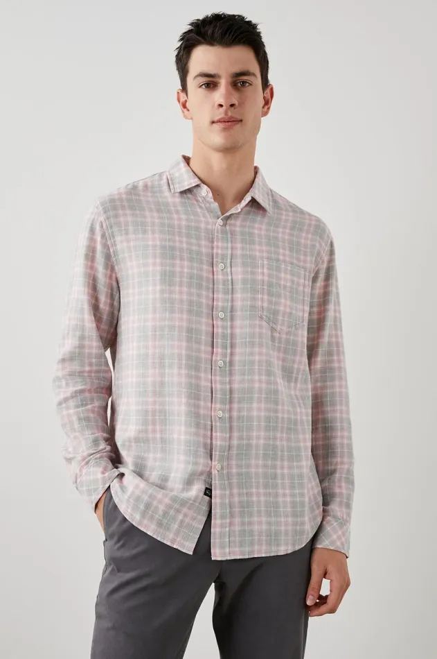 Shirts Men Rails Wyatt Shirt Papaya Silver Melange