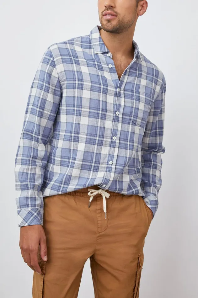 Shirts Men Rails Wyatt Shirt Royal Purple Steel