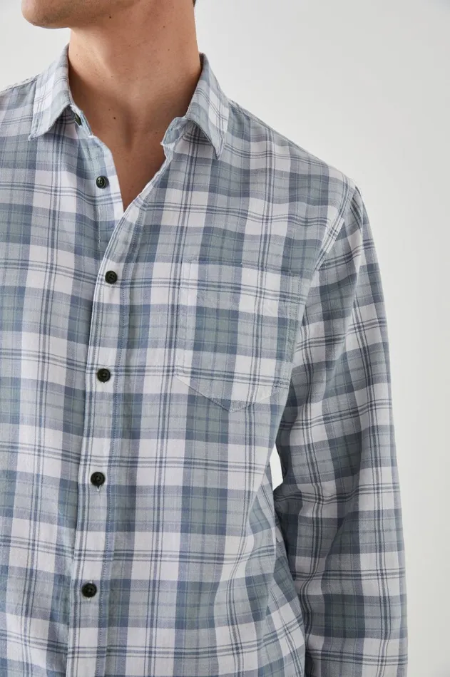 Shirts Men Rails Wyatt Shirt Sage Steel White